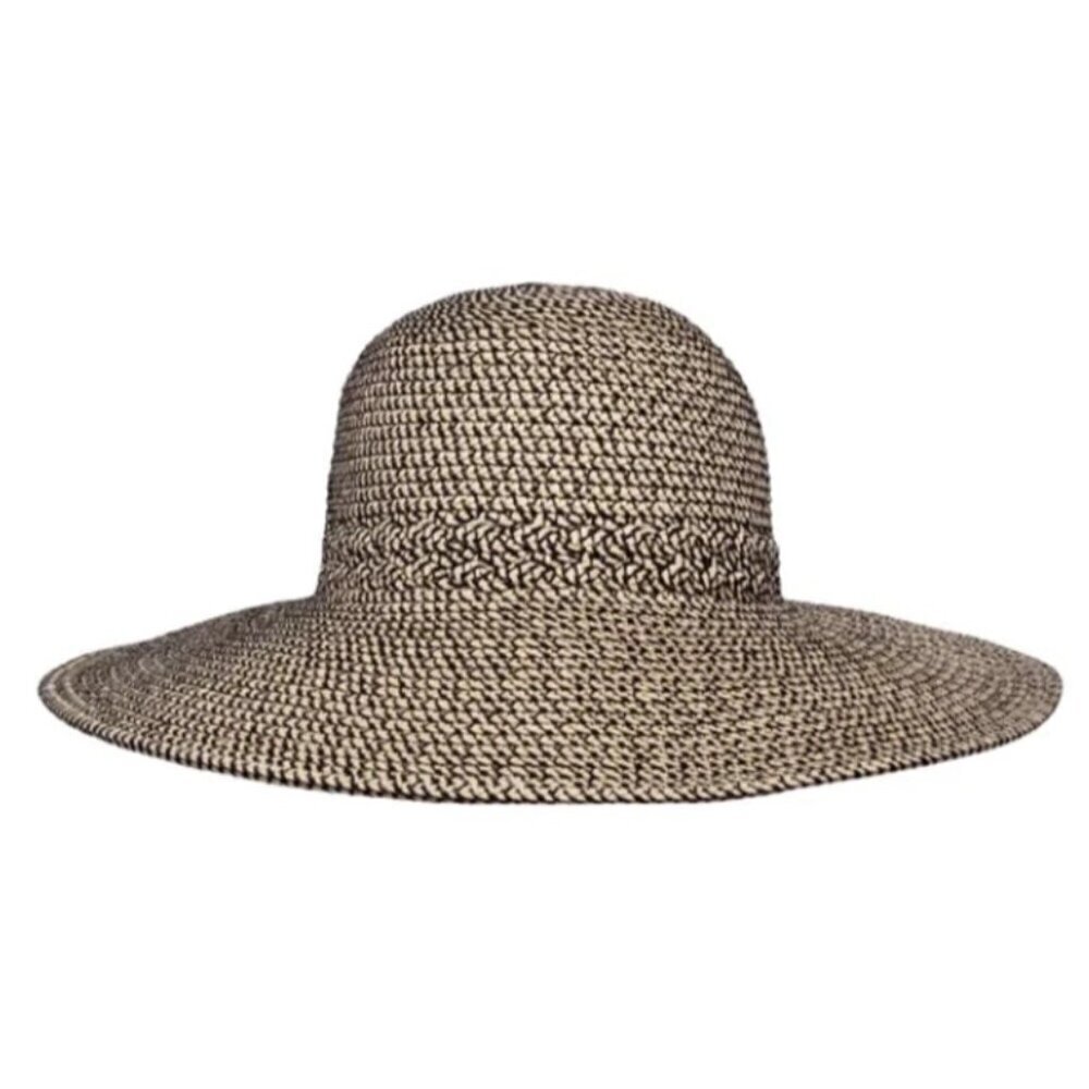 NWOT Sunday Afternoons Women's One Size Sun Hat - Black/Tan Pattern Polyester